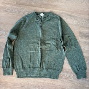 J. Crew Men's Forest Green Henley Shirt